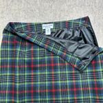 Pendleton Vintage  Green Red Plaid Wool Lined Midi Skirt Fringe Womens Size 14 Photo 4