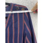 Workshop The  Women's Blouse Tunic Roll Tab Sleeve Blue Striped V Neck Sz Medium Photo 9