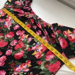 Tunic blouse floral print shirt sleeve w/slits & knotted wide neckline Sz large Multi Photo 4