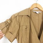 Diane Von Furstenberg  KALEY Cotton Wrap Dress  Size 6 Tan Utility Fit & Flare Photo 7