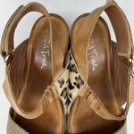 Diba True  Womens 8 Sandals Bye Golly Wedge Cheetah Cow Fur Leather Brown Gold Photo 6