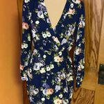 Lulus bright floral mini wrap dress Blue Photo 8