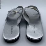 Free People NIB  Mila Minimal Flat Sandal Women's size 7.5 silver  metallic 1407 Photo 6