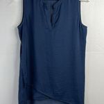 Chico's Chico’s Size 0 US S 4 Sleeveless Top Layered Hem Split V-Neck Crepe Shell Layer Photo 2