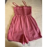 Anthropologie Pilcro Sleeveless Smocked Romper Anthro Strapless CORAL Size m Beach Summer Photo 1
