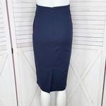 New York & Company High Waist Stretch Pencil Midi Skirt Navy Blue 0 Photo 3