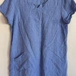 Flax 100% linen blue pinstripe dress size medium Photo 0