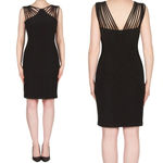 Joseph Ribkoff Strappy Cut Out Black Sheath Dress Size 6 Photo 1