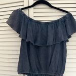 Free People  Off the Shoulder Top Denim Blue Photo 3