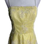Vintage 90s Tulle Party Prom Dress S Yellow Sleeveless Lined Petticoat Pinup Photo 1