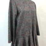 ZARA Ruffled Hem Gray Tunic Top Mini Dress Size M Photo 4