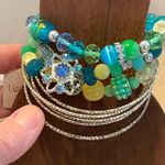 Beaded bracelets bangle bracelets handmade blue silver yellow Photo 3