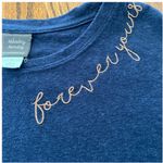 Saturday Sunday Anthropologie Top Womens Small Embroidered Tee Top Blue Casual Photo 4