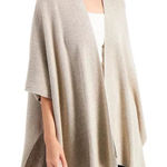 Eileen Fisher Open Front Knit Shawl Cardigan One Size OS Beige Tan Made in Peru Photo 0
