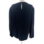 Tibi  Melee Crepe Long Sleeve Cropped Top black wool Sz 12 Photo 2