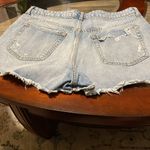 ZARA Blue Jean Shorts with Distressed Frayed Hem Photo 2