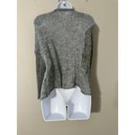 GAUDÌ Gray Open Knit Shawl Collar Cardigan Sweater Black Marled Knit Size S Photo 5