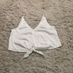Free People  White Button-Down Tie Tank Camisole Size M Photo 3