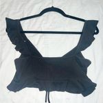 Publik Black Ruffled Tie-Front Top Photo 1
