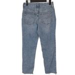 J.Crew Essential Straight All Day Stretch Raw Frayed Hem 25 Light Blue Wash Photo 4