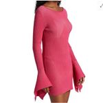 NWT Acler Sanders Ribbed Mini Bodycon Dress In Berry Tulip Sz 4 Pink Photo 2