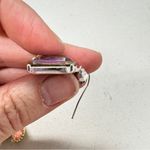 Rhinestone Dangle Drop Pierced Earrings Set of Two Dressy Formal Silver Photo 3