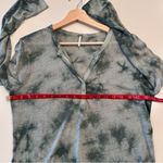 Young Fabulous and Broke Young Fabulous Broke‎ Green Linen Tie Dye Top Size Small Photo 4