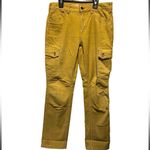 Pilcro Anthropologie  low-rise slim cargo straight leg warm tan color size 28 Photo 1