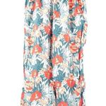 C&C California Pants 100% Linen Large Floral Tropical Wide Leg Elastic Cropped Photo 0