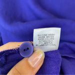 Flax  Crewneck 3/4 Sleeve Linen Boxy Blouse Top Viola Purple/Blue Sz Medium Photo 9