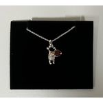 Kay Jewelers Sterling Silver 10k Rose Gold Garnet Diamond Gemstone ‘Disney Treasures’ Winnie the Pooh Honey Necklace Jewelry 🍯 Photo 1