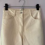 Wilfred Aritzia  White Cream Faux Leather Straight Leg Pants Vegan Women's size 2 Photo 2