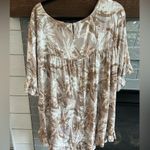 New Arna York Collection Riviera Frill Wonder Palm Shirt Size 20 Linen Blend Tan Photo 8