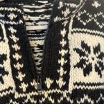 VTG 100% Wool Sweater XS Nepal 1/4 Zip Snowflakes Thick Fisherman Cozycore Cabin Black Photo 4