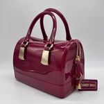 Furla Candy Jelly Satchel Bag – Burgundy, Gold Hardware – New Photo 0