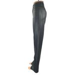 ZARA Women's Black Leather High Waisted Straight Leg Split Hem Trousers Pants 6 Photo 1