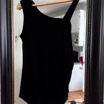 Saint Tropez West 𝅺 One Shoulder Side Ruched Top Size Large Black Photo 0