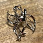 Sterling Silver Floral Cluster Saltwater Cultured White Pearls  Brooch Photo 5