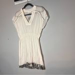 Athleta Swim Cover Up Cream Black Tassles Deep V Size XXS NWT Photo 3