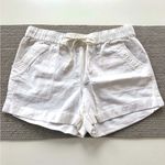 NY & Company White Linen Cotton Drawstring Beach Shorts Size Medium Photo 0