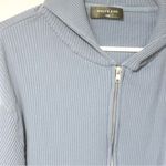 White Fox Boutique  Size Small/Medium Blue Ribbed Thermal Full Zip Up Hoodie Photo 1