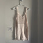 ZARA  White‎ Crochet Mini Knit Dress Sz L Photo 2