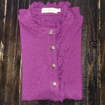 Tory Burch  Ruffle Polo Shirt Women's Size Medium Photo 1