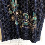 Custom‎ made beaded velvety Sari Kurta tunic top or dress Salwar Kameez Blue Photo 7