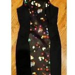 Milly  New York Black Satin Colored Polka Dot Party Dress Size 2 XS Sheer Edges Photo 0