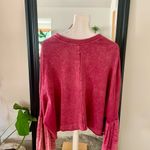 Free People Red Velvet Bell Cuff Long Sleeve Shirt Photo 1