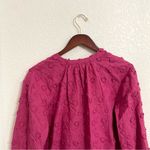 Soft Surroundings Womens Shirt Blouse Mauve Embroidered 3D Flower Size Medium Photo 4
