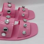 Schutz Lizzie Crystal Embellished Slides Sandals Women's 8 Pink barbiecore Shoes Photo 2