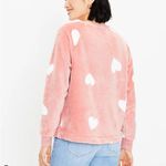 Loft  • Pink Plush Faux Fur Heart Sweatshirt Photo 1