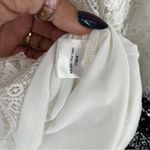 DAINTY JEWELLS White Black Lace Blouse Flounce Sleeve Medium‎ Modest Dressy Photo 2